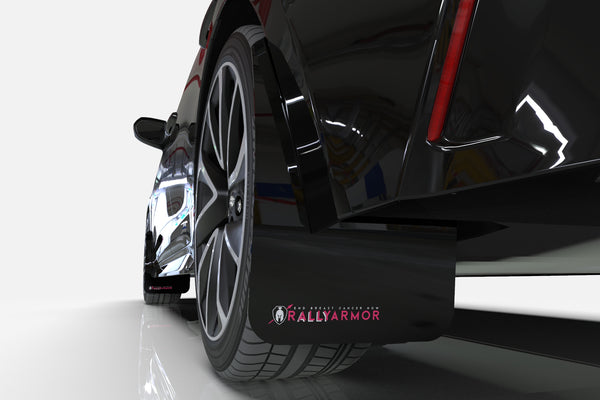 Rally Armor UR Black w/ Pink BCA Logo Mud Flaps Set 4 - Subaru WRX & STI (2015-2021)