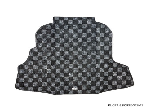 Phase 2 Motortrend (P2M) Checkered Flag Carpet Trunk Mat - Infiniti G35 V35 Coupe (2003-2007)