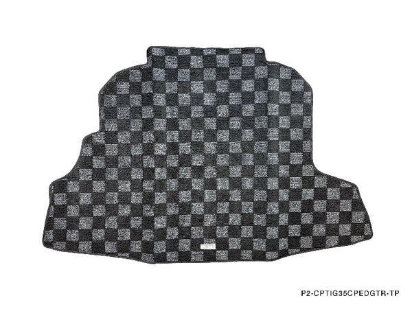 Phase 2 Motortrend (P2M) Checkered Flag Carpet Trunk Mat - Infiniti G35 V35 Coupe (2003-2007)