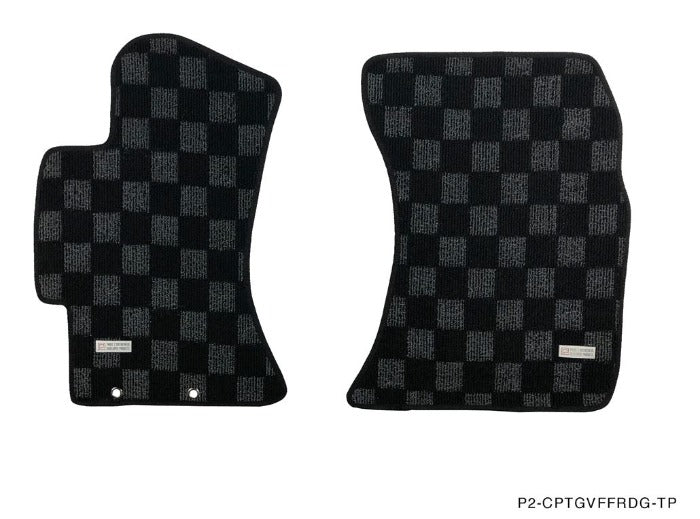 Phase 2 Motortrend (P2M) Front & Rear Checkered Carpet Floor Mats - Subaru WRX & STI GVF (2011-2014)