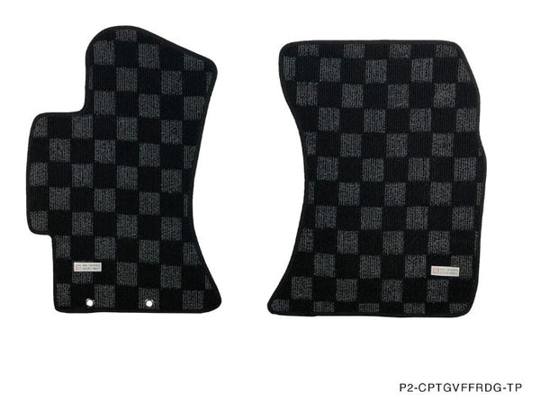 Phase 2 Motortrend (P2M) Front & Rear Checkered Carpet Floor Mats - Subaru WRX & STI GVF (2011-2014)