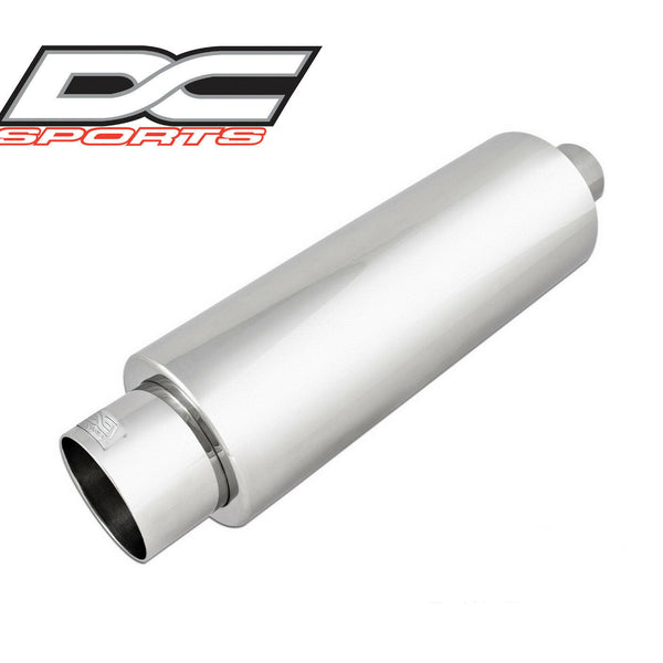 DC Sports Round Bolt-On Stainless Steel Muffler w/ Tip - 2.25
