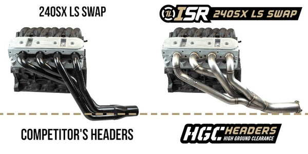 ISR Performance High Ground Clearance (HGC) LS Swap Manifold Headers - Nissan 240sx S13 S14 (1989-1998) - 1 3/4"