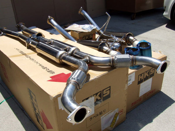 HKS Stainless Steel Dual Hi Power Titanium Tip Exhaust System - Nissan Z33 350z (2003-2006)