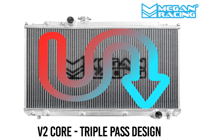 MR-RT-LI01-V2 - Megan Racing Performance Triple Pass Aluminum Radiator - Lexus IS300 (2000-2005)