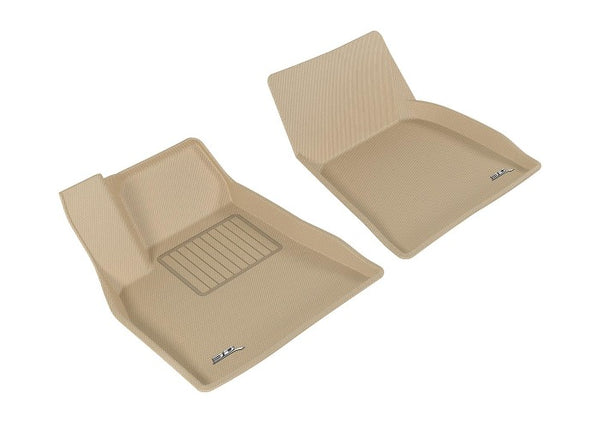 3D Maxpider Kagu Front Floor Mats - Tan - Tesla Model S (2012-2014)