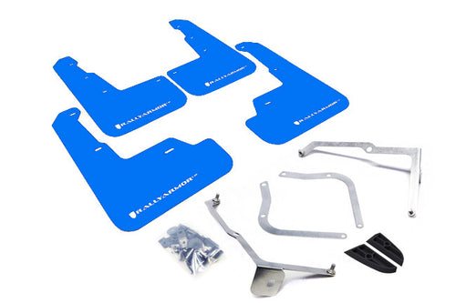 Rally Armor UR Blue w/ White Logo Mud Flaps Set of 4 - Subaru WRX & STI (2015-2021)