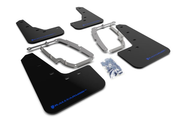 Rally Armor UR Black w/ Blue Logo Mud Flaps Set - Tesla Model 3 (2017-2023)
