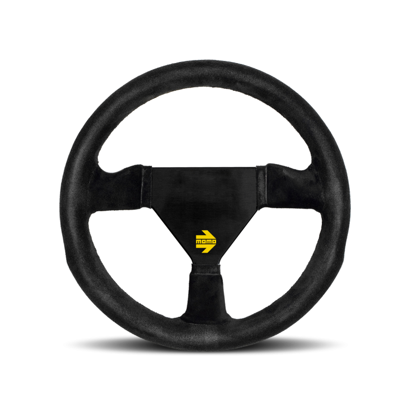 MOMO Race Mod .11 Steering Wheel - 260MM - Black Suede / Brushed Black Anodized
