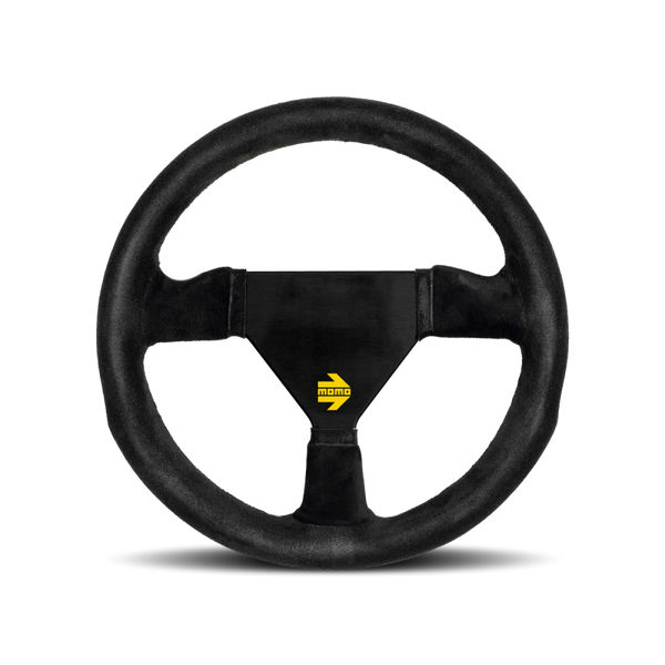 MOMO Race Mod .11 Steering Wheel - 260MM - Black Suede / Brushed Black Anodized
