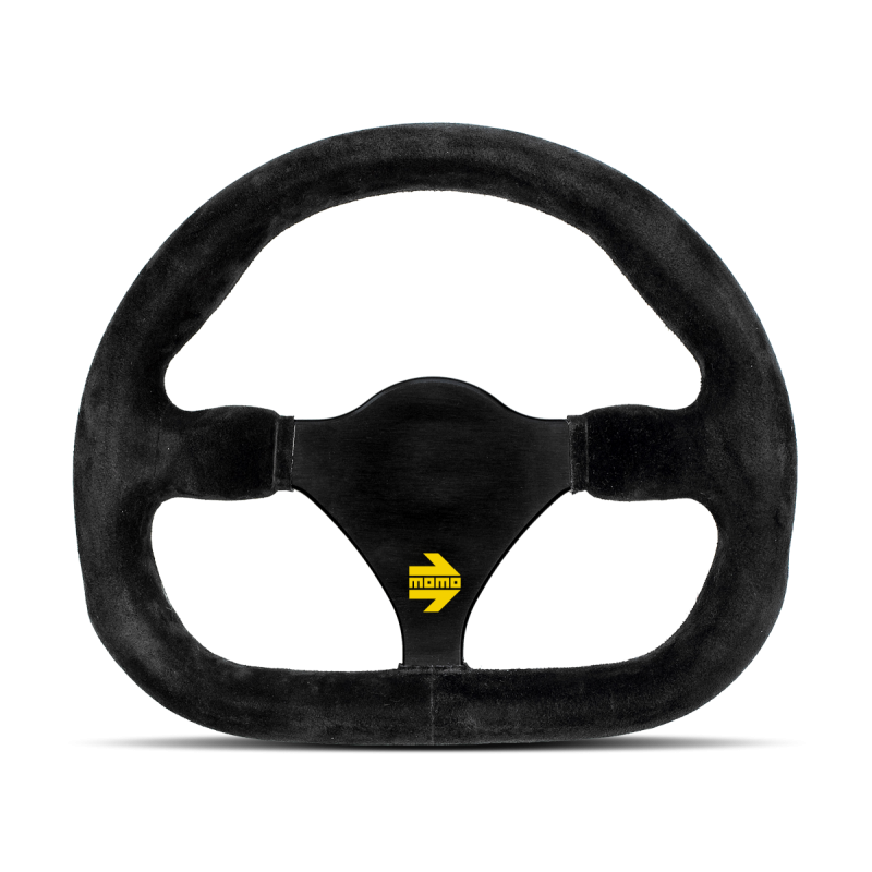 MOMO Race Mod .27 Steering Wheel - 270MM - Black Suede / Brushed Black Anodized