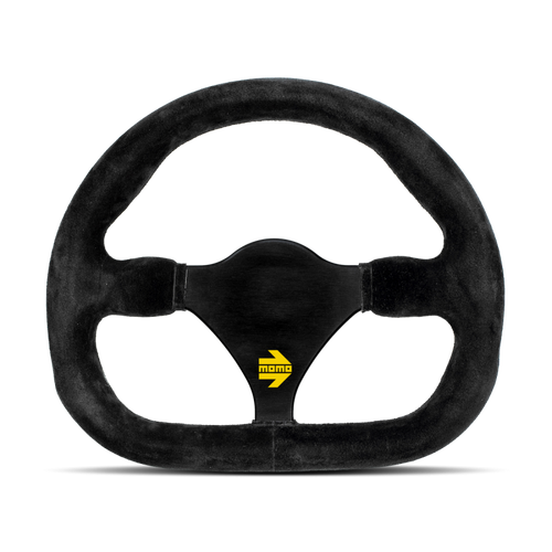 MOMO Race Mod .27 Steering Wheel - 270MM - Black Suede / Brushed Black Anodized