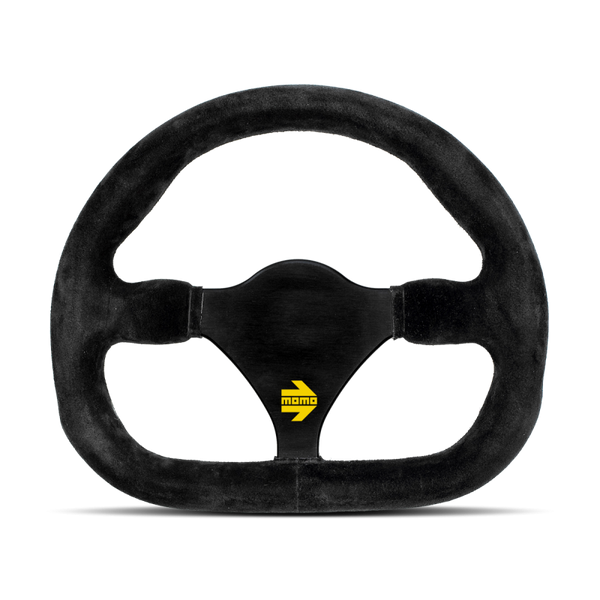 MOMO Race Mod .27 Steering Wheel - 270MM - Black Suede / Brushed Black Anodized