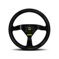 MOMO Race Mod .69 Steering Wheel - 350MM - Black Suede / Brushed Black Anodized