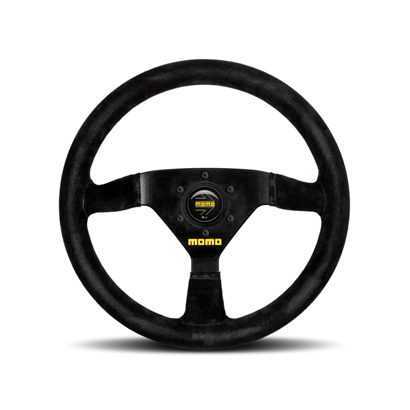 MOMO Race Mod .69 Steering Wheel - 350MM - Black Suede / Brushed Black Anodized