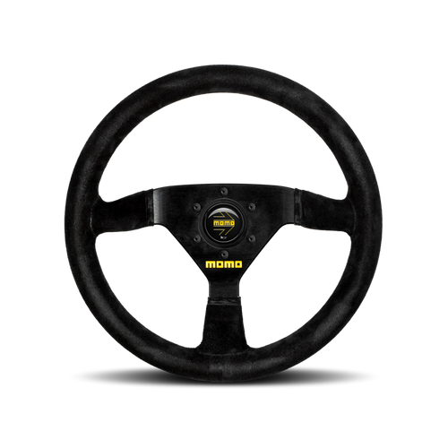 MOMO Race Mod .69 Steering Wheel - 350MM - Black Suede / Brushed Black Anodized