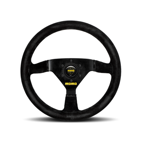 MOMO Race Mod .69 Steering Wheel - 350MM - Black Suede / Brushed Black Anodized