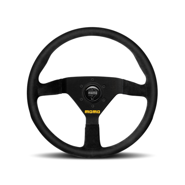 MOMO Race Mod .78 Steering Wheel - 320MM - Black Leather / Brushed Black Anodized