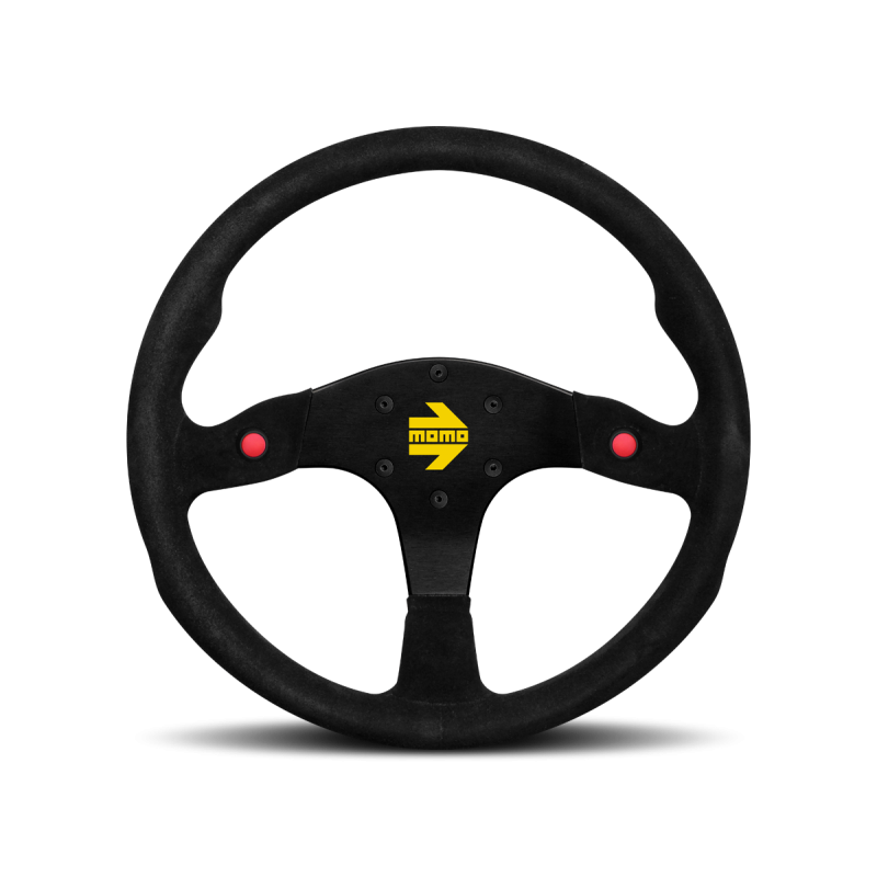 MOMO Race Mod .80 Steering Wheel - 350MM - Black Suede / Brushed Black Anodized