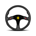 MOMO Race Mod .80 Steering Wheel - 350MM - Black Leather / Brushed Black Anodized
