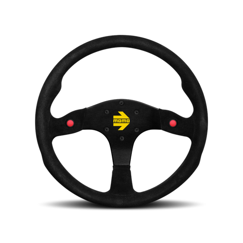 MOMO Race Mod .80 Steering Wheel - 350MM - Black Suede / Brushed Black Anodized
