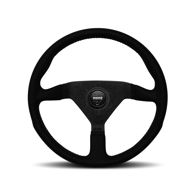 MOMO Montecarlo Steering Wheel - 320MM - Black Alcantara / Black Stitching