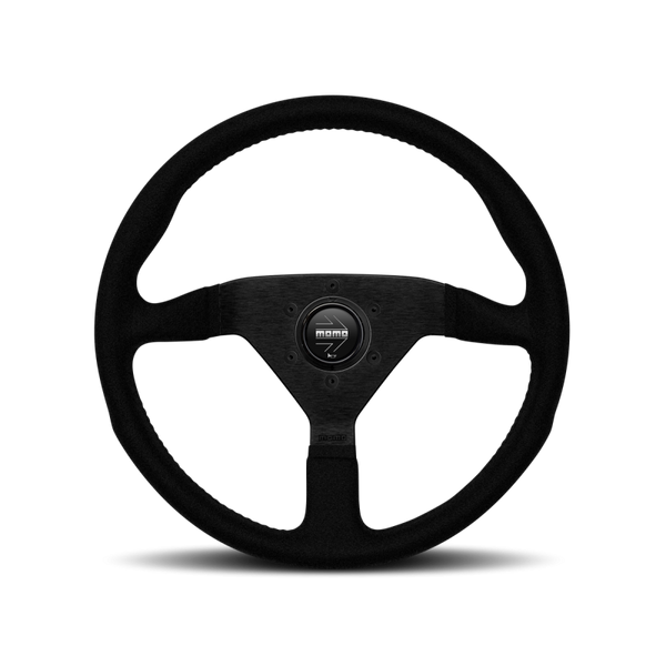 MOMO Montecarlo Steering Wheel - 350MM - Black Alcantara / Black Stitching