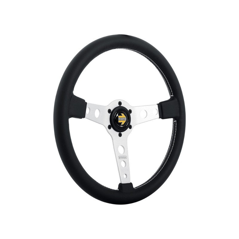 MOMO PROTOTIPO Steering Wheel - 350MM - Black Leather / Brushed Aluminum