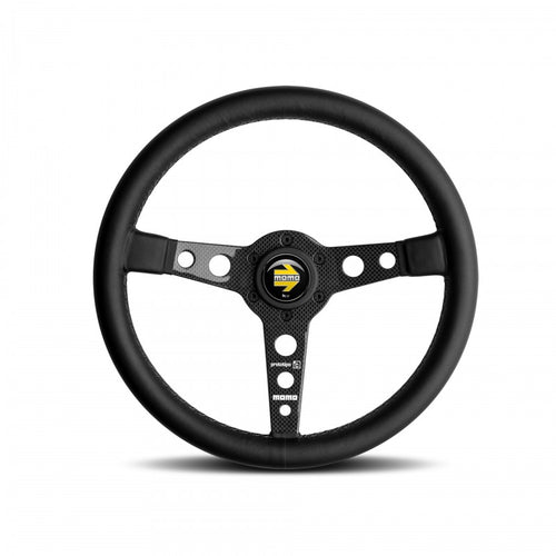 MOMO PROTOTIPO 6C Steering Wheel - 350MM - Black Leather / Carbon Fiber Spokes