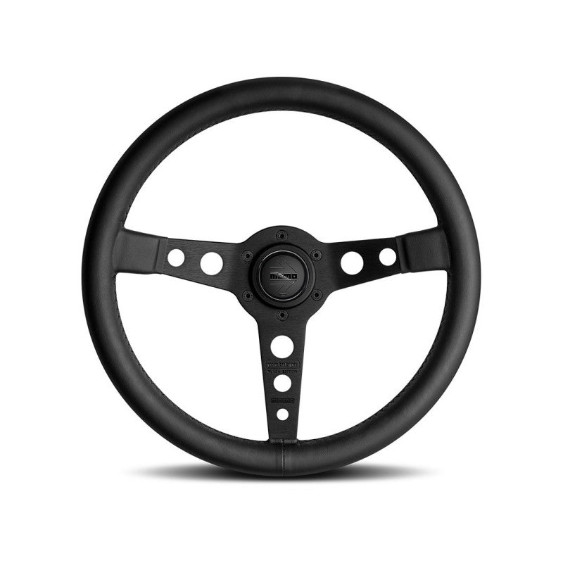 MOMO PROTOTIPO Black Edition Steering Wheel - 350MM - Black Leather / Brushed Black Anodized