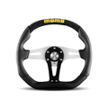MOMO Trek Steering Wheel - 350MM - Black Leather / Black Suede