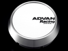 Advan Racing Center Cap - 63MM Bore - Middle / Medium Type - White / Silver Alumite
