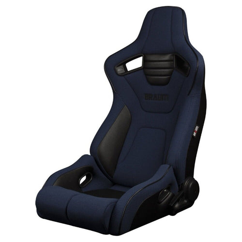 BRAUM RACING ELITE-R SERIES SPORT RECLINABLE SEATS ( BLUE CLOTH | BLACK PIPING ) – PAIR