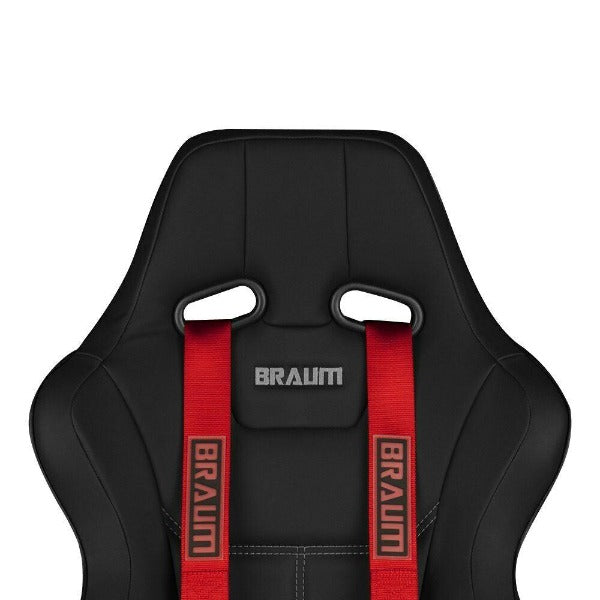 BRAUM Racing 4 Point 2" Strap Racing Single Harness - Red