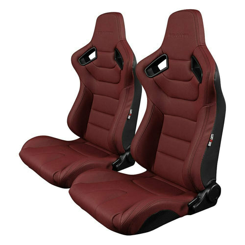 BRAUM Racing Elite Series Reclining Bucket Seats Pair - Maroon - Universal