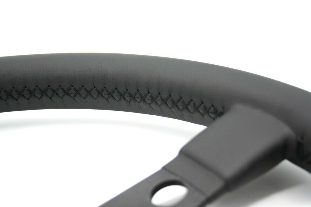 MOMO PROTOTIPO Black Edition Steering Wheel - 350MM - Black Leather / Brushed Black Anodized