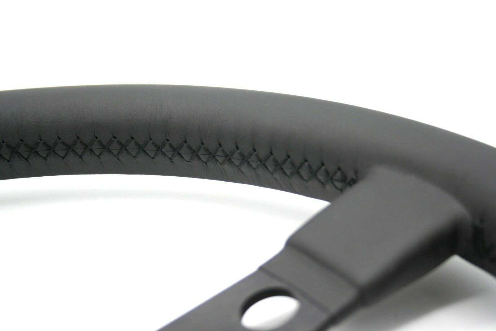 MOMO PROTOTIPO Black Edition Steering Wheel - 350MM - Black Leather / Brushed Black Anodized