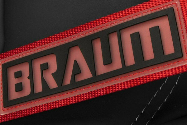 BRAUM Racing 4 Point 2" Strap Racing Single Harness - Red