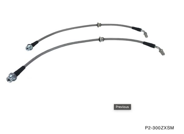 Phase 2 Motortrend (P2M) Stainless Steel Braided Front Z32 Conversion Brake Lines - Nissan 240sx (1989-1998)