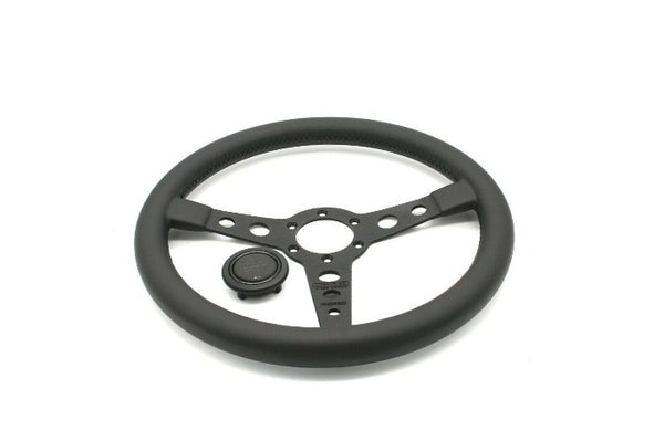MOMO PROTOTIPO Black Edition Steering Wheel - 350MM - Black Leather / Brushed Black Anodized