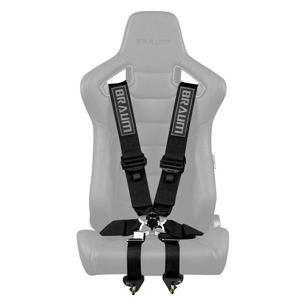 BRAUM Racing 6 Point 3" FIA Certified Racing Single Harness - BLACK