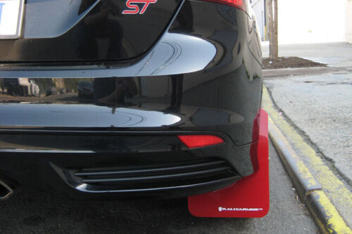 Rally Armor Red w/ White Logo Mud Flaps - Ford Focus / ST / RS (2012-2019)
