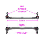 GSP GodSpeed Project 280mm - 310mm Front Sway Bar Adjustable Links Set w/ 10mm Bolts - Universal