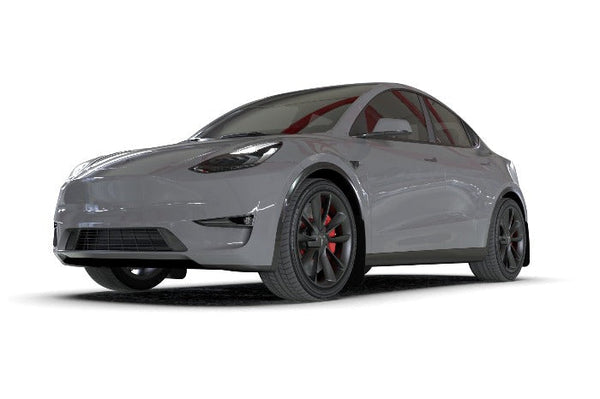 Rally Armor UR Black w/ White Logo Mud Flaps Set - Tesla Model Y (2020-2023)
