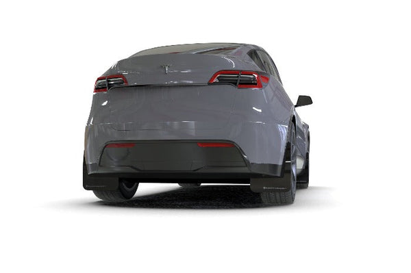 Rally Armor UR Black w/ Red Logo Mud Flaps Set - Tesla Model Y (2020-2023)