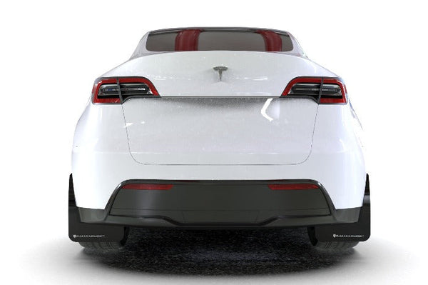 Rally Armor UR Black w/ Red Logo Mud Flaps Set - Tesla Model Y (2020-2023)