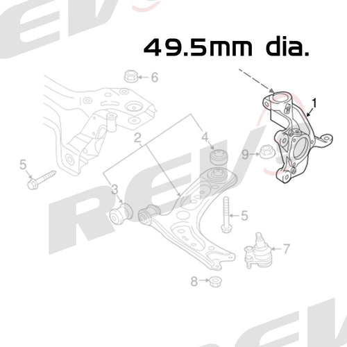 Rev9 Power Hyper-Street II Coilovers - Audi A3 FWD (8V) 2013-15 (49.5mm)